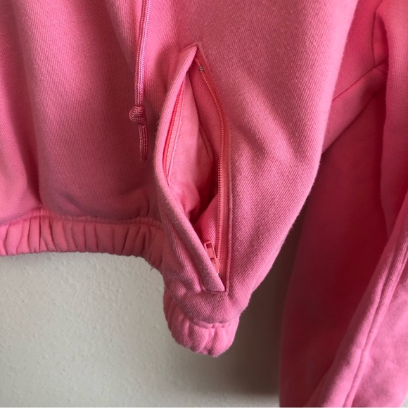 Alo Yoga Stadium Quarter-Zip Hooded Sweatshirt in Parisian Pink - Picture 8 of 12